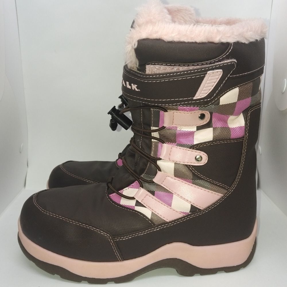 Airwalk Fur Lined Women's Winter Boots‎ Size 5 Brown, Pink